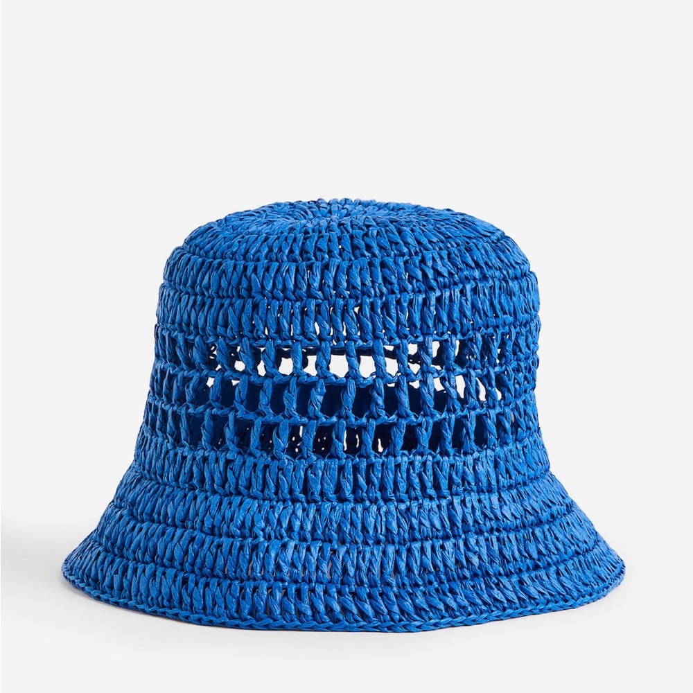 h&m Blue Crochet Bucket Hat